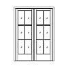 6-lite French double door
Unit Dimension 57-1/4" x 80-1/2"
Door Dimension 27-1/2" x 78-3/4"
Panel - none
Glazing - IG, SDL